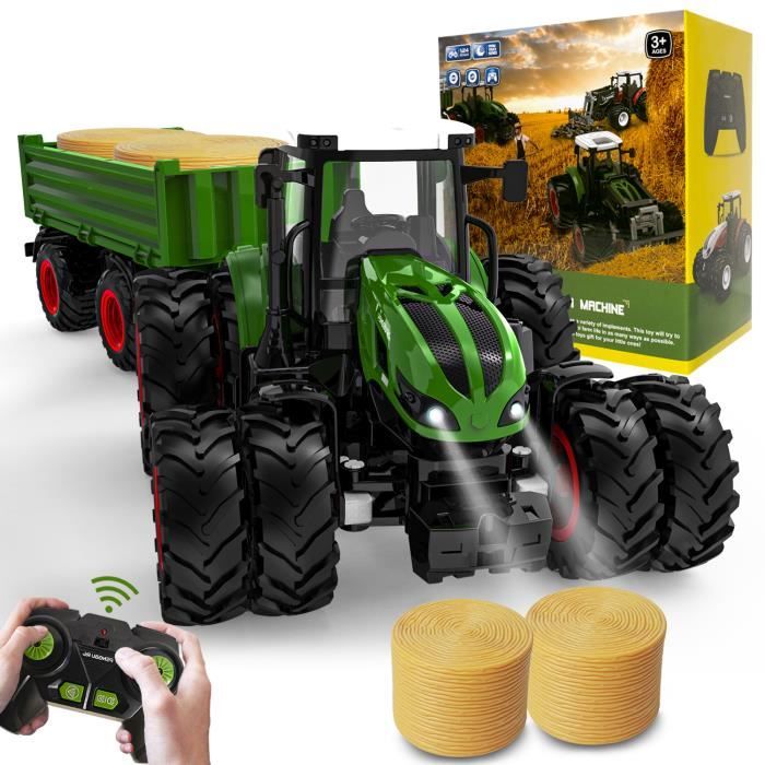 Tracteur RC Tracteur télécommandé avec remorque, Tracteur jouet à partir, Tracteur  télécommandé Tracteur agricole avec lumière - Cdiscount Jeux - Jouets
