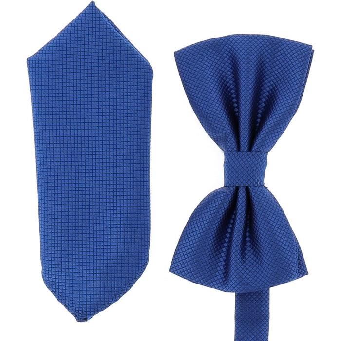 Set Cravate Slim, Noeud Papillon Prénoué Et Pochette Costume - Gris Anthracite Premium - Pour Mariage, Cérémonie, Soirée - 13