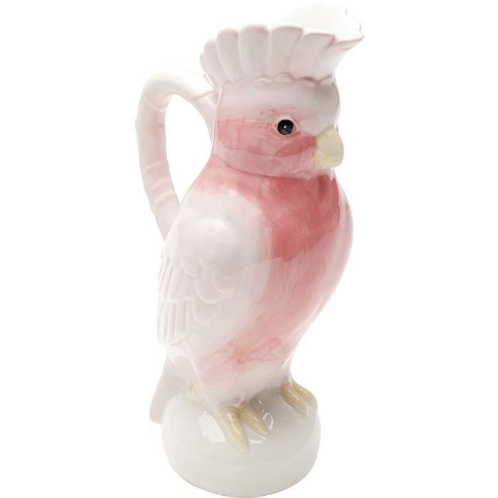 Carafe - KARE - Cacatoès - Céramique - Blanc & Rose - H.30 cm Carafe - KARE - Cacatoès - Céramique - Blanc & Rose - H.30 cm