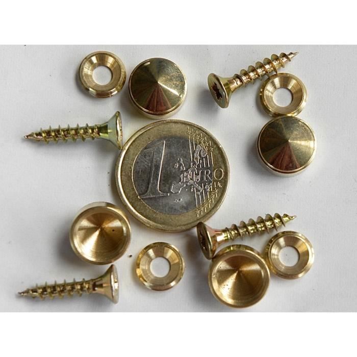 Lot De 6 Conchos Laiton Vintage 37mm - Motif Corde Fleur De Baies - Vis Chicago