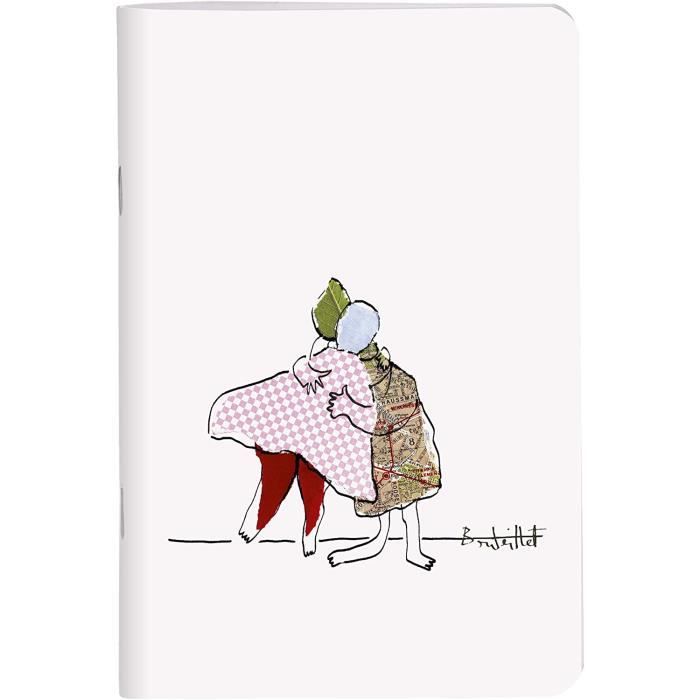 Clairefontaine 116247C - Un Kit de Papeterie contenant un Carnet 11x17 cm 64 Pages Lignées, un Crayon de Papier, 2 Pinces Doubles-Clip, 10 Trombones et une Gomme - Collection Gaïa bleu
