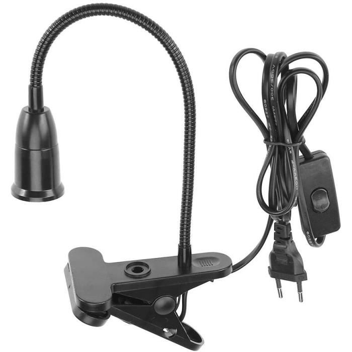 2PCS Lampe E27 à Pince Avec Col De Cygne 360° - Lampe De Table LED Pour Lecture, Maquillage Et Éclairage Lit (Sans Ampoule)