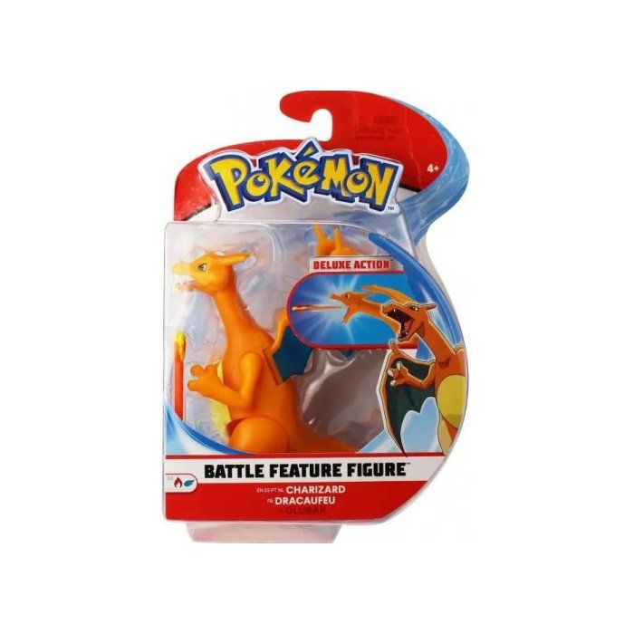 Pokemon Dracaufeu - Figurine Deluxe Action : Fonction De Combat - Pokemon Orange - Jouet Garcon
