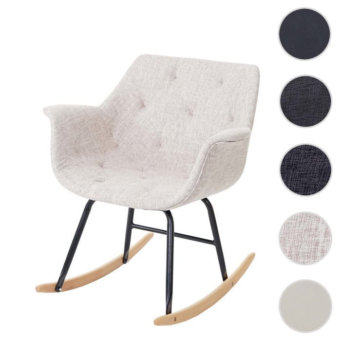 MCW Fauteuil à bascule Malmö T820 relax tissu crème gris MCW Fauteuil à bascule Malmö T820 relax tissu crème gris