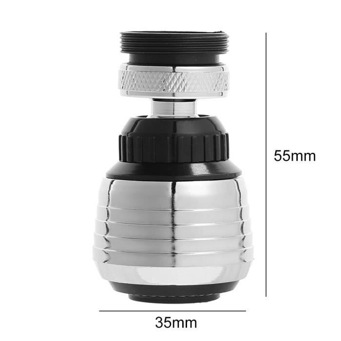 Aérateur De Robinet De Cuisine, 360°, Rotatif. Économie D'eau Deux Jets