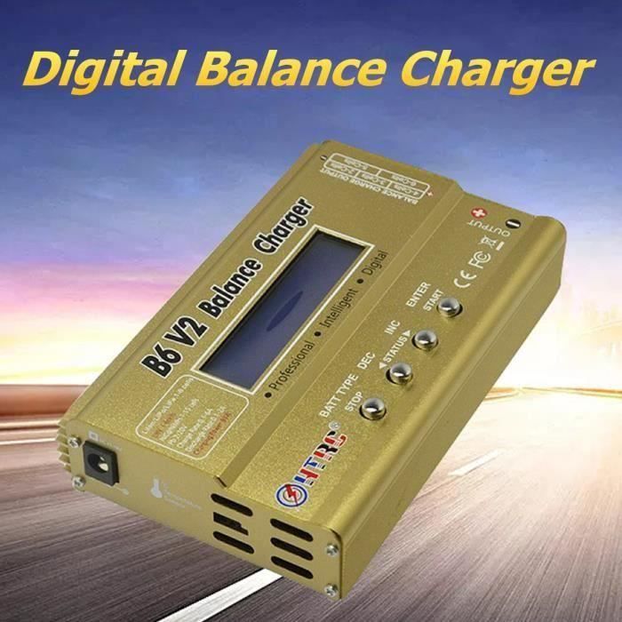 Chargeur B6AC 80W Pour Batteries Li-ion, LiPo, NiMH - Déchargeur équilibre - Prise UE Chargeur Batterie Rc B6ac
