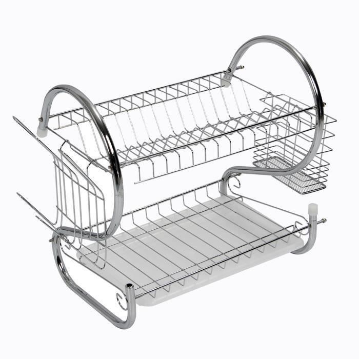 Plaqué Chrome Cuisine Dish Rack Égouttoir avec égouttoir /& Assiettes Couverts Titulaire