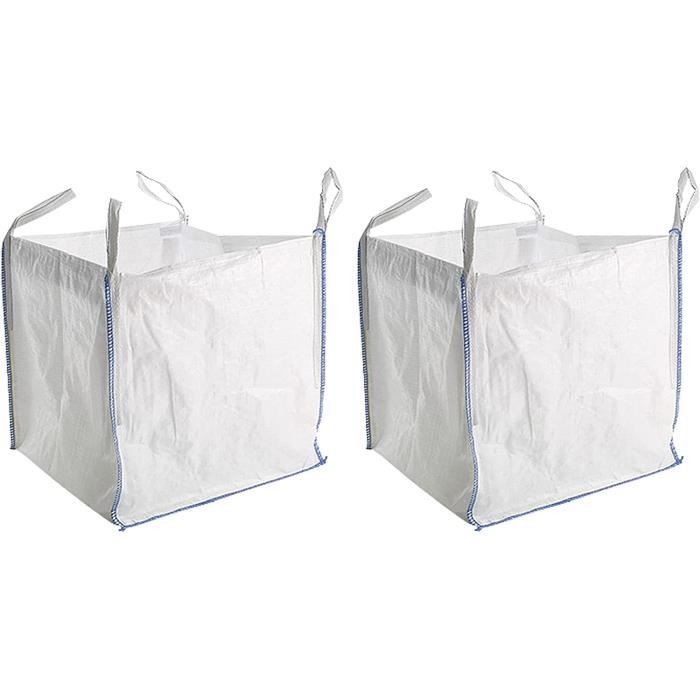 Lot De 15 Sacs En Polypropylène Tissé – 85x85x85 Cm, Capacité 1000 Kg, 4 Boucles D’angle, Pour Chantier, Sable, Gravats