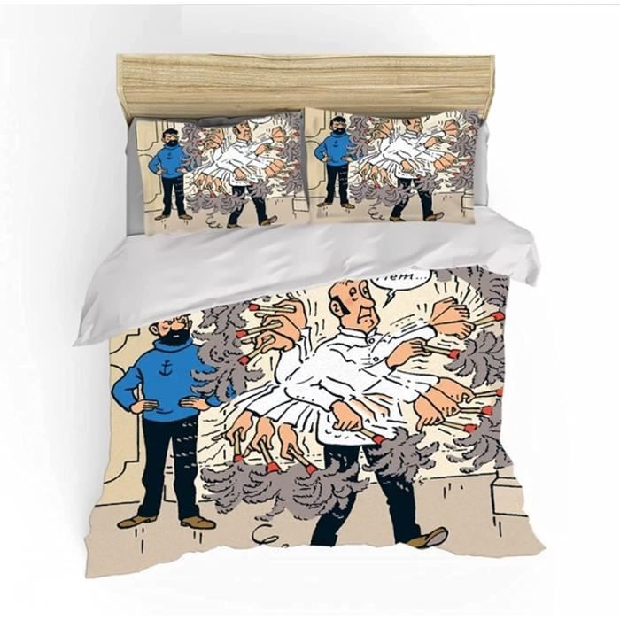 Parure De Lit Tintin Et Milou 1 Personne - Housse De Couette Et Taie - La Redoute