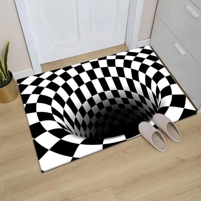 Tapis Salon 3D Illusion Vortex – Antidérapant, Lavable, Effet Optique Hypnotique (80x160 Cm, P)
