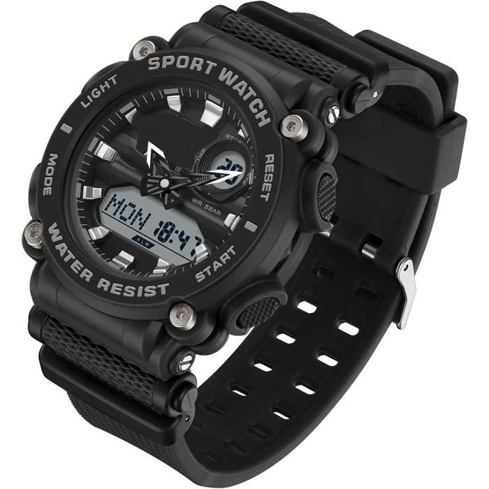 Montre Homme Claremont - Affichage Analogique & Numérique - Alarme - Pile Neuve - Bracelet Cuir - Occasion