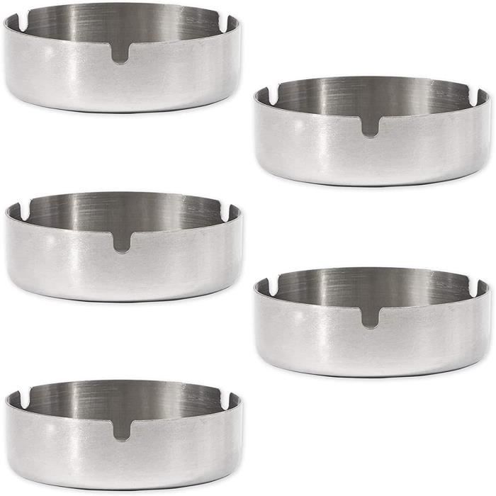 Lot De 6 Cendriers En Acier Inoxydable - Design Moderne Pour Intérieur Et Extérieur - 8 Cm