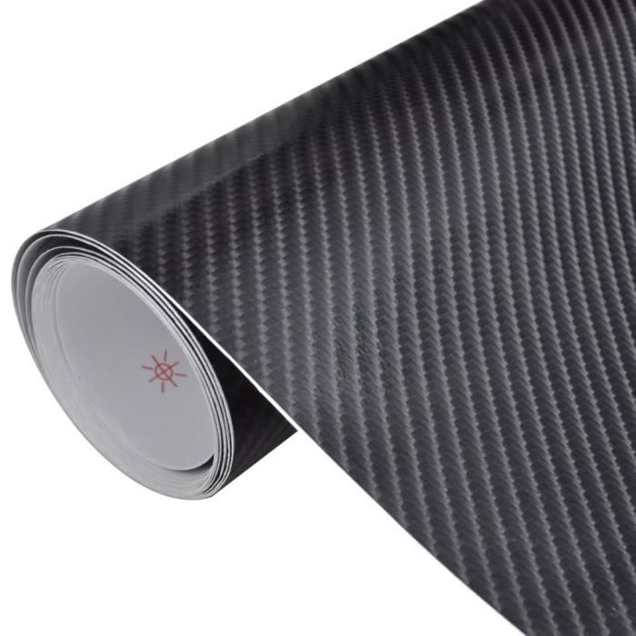 5,22€/ M² Film de Carbone 3D Structure Noir 152 X 200 cm Adhésif Mat Eclat