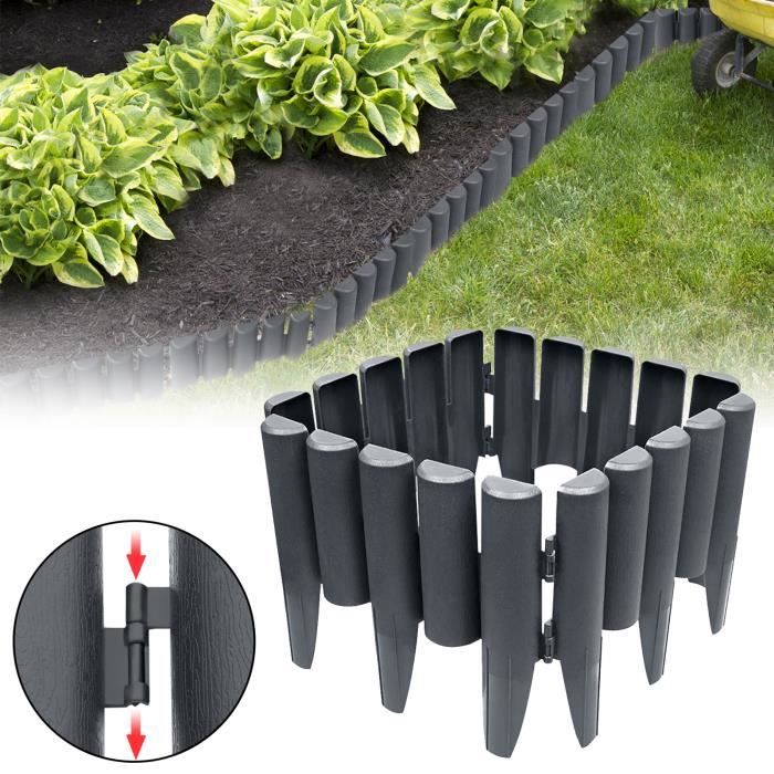 Bordure de jardin Ecolat gris 120 x 14 cm