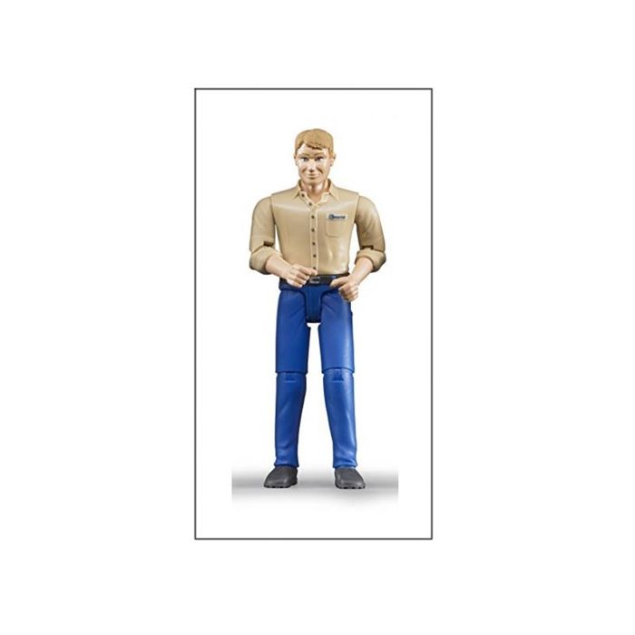 Figurine homme articulée - BRUDER - Homme blond - Pantalon bleu - Figurine articulée - Membres et tête mobiles Figurine homme articulée - BRUDER - Homme blond - Pantalon bleu - Figurine articulée - Membres et tête mobiles