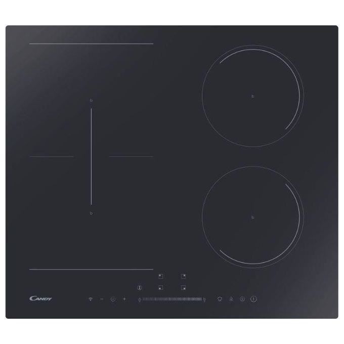 Candy CTPS64SCTTWIFI Plaque de cuisson-Plaque à induction-Commande Mono Slider - 4 zones de cuisson-WIFI-sans cadre Verre noir, 52