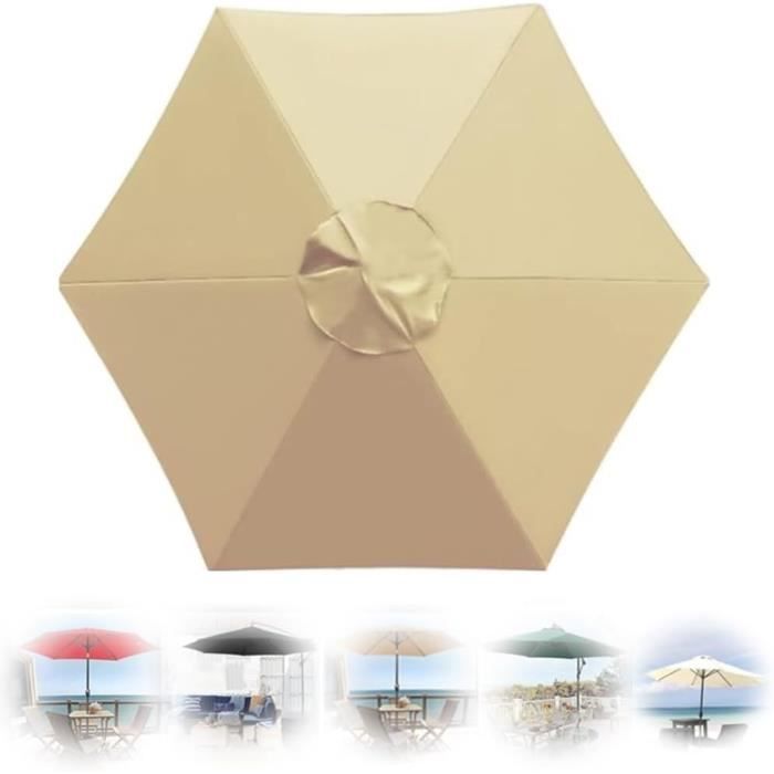 Toile De Remplacement Pour Parasol Déporté – Diamètre 300 Cm, 8 Côtes – Tissu Polyester – Couleur Beige