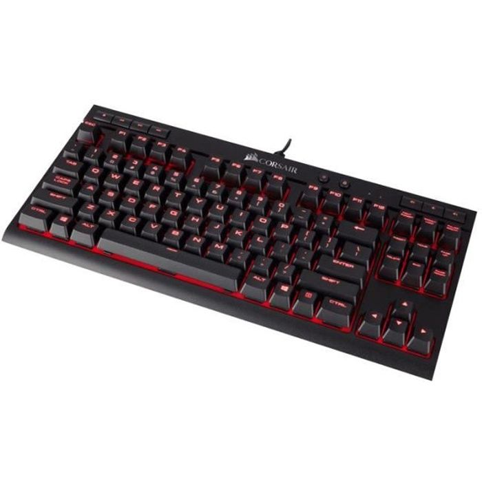 Clavier mécanique rétro-éclairé CORSAIR Gaming K63 – CHERRY MX Red – Noir