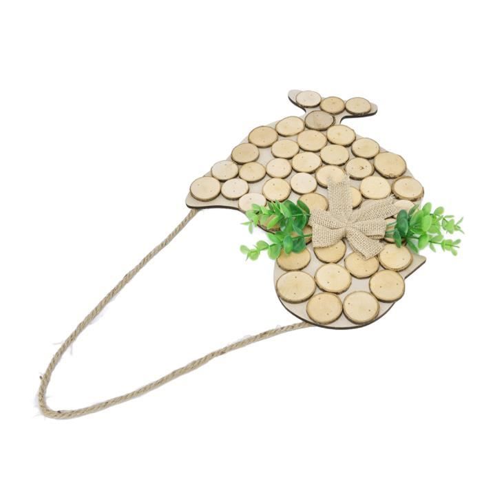 Pendentif lapin en bois avec lunettes, décoration de Pâques, marron