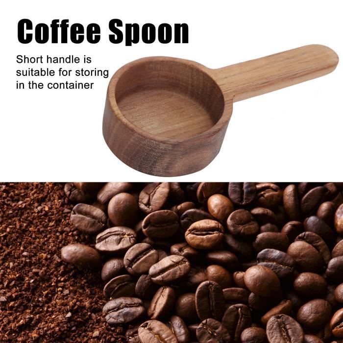 Cuillère à Café En Bois Avec Cordon - Pour Mesurer Café, Thé, Sucre, épices, Pratique Pour Les Bocaux, Taille Compacte, Naturelle Et écologique