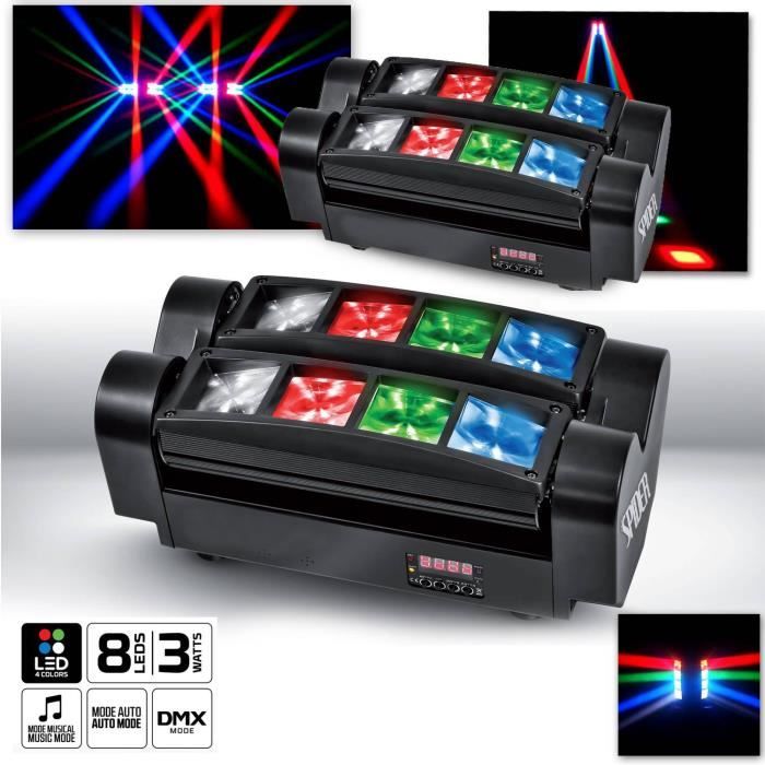 Eclairage et jeux de lumière Ibiza Light IBIZA LED8-MINI Effet de lumière Mini-Spider