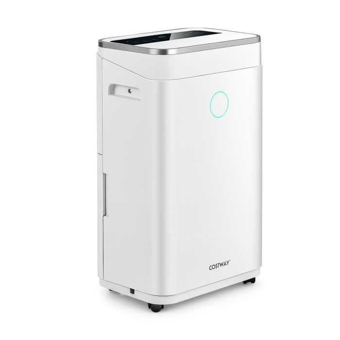 GOPLUS Déshumidificateur 25L/JourDéshumidificateur électrique avec Réservoir dEau 65 LMinuterie 24H&2 Vitesse du Vent