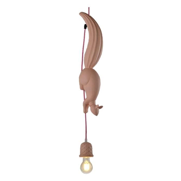 Résine Pendentif Lumière Bande Dessinée Créative Écureuil Plafonniers E26/E27 Lustre moderne Intérieur Luminaire pour Rose