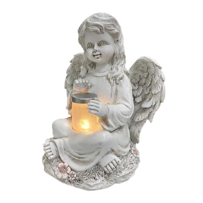 Statue d'ange à énergie solaire Statue de jardin, lumière de décoration