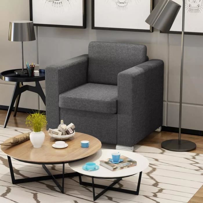 Fauteuil Salon Tissu Gris Fonce Cdiscount Fauteuil Salon Tissu Gris Fonce Cdiscount