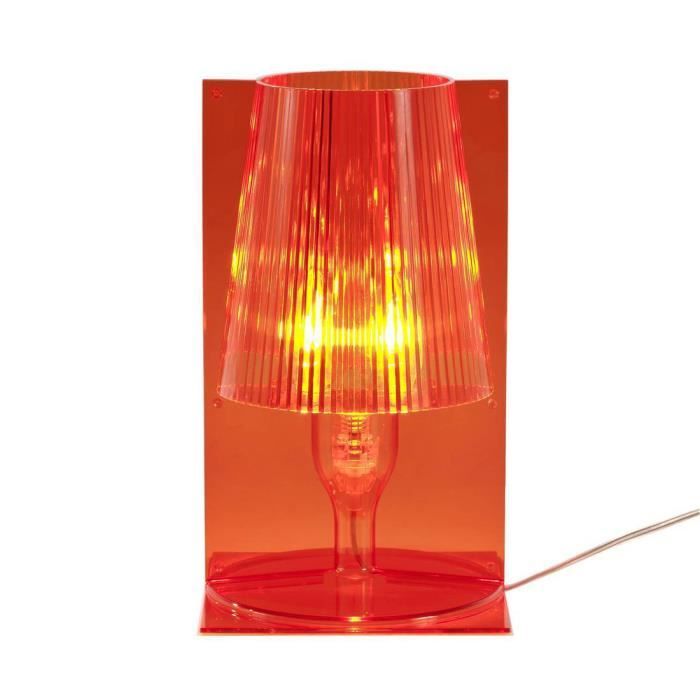 Lampe à poser - KARTELL - Take - Orange translucide - Effet plissé - Polycarbonate Lampe à poser - KARTELL - Take - Orange translucide - Effet plissé - Polycarbonate