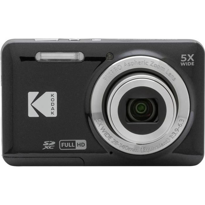 Kodak Pixpro FZ55 Friendly Zoom Appareil photo numérique 16 Mill. pixel Zoom optique: 5 x noir vidéo Full HD, HDR-Video