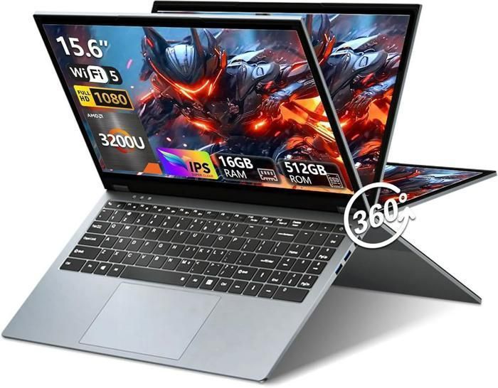 PC Portable KUU – 156 FHD Ecran Tactile 360°Rotation – AMD Ryzen 3 – 16 Go RAM – 512 Go SSD – Windows 11 Pro