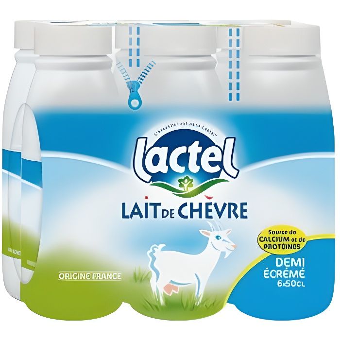 Lactel Lait de Chèvre Demi-écrémé 50cl (pack de 6) - Cdiscount Au quotidien
