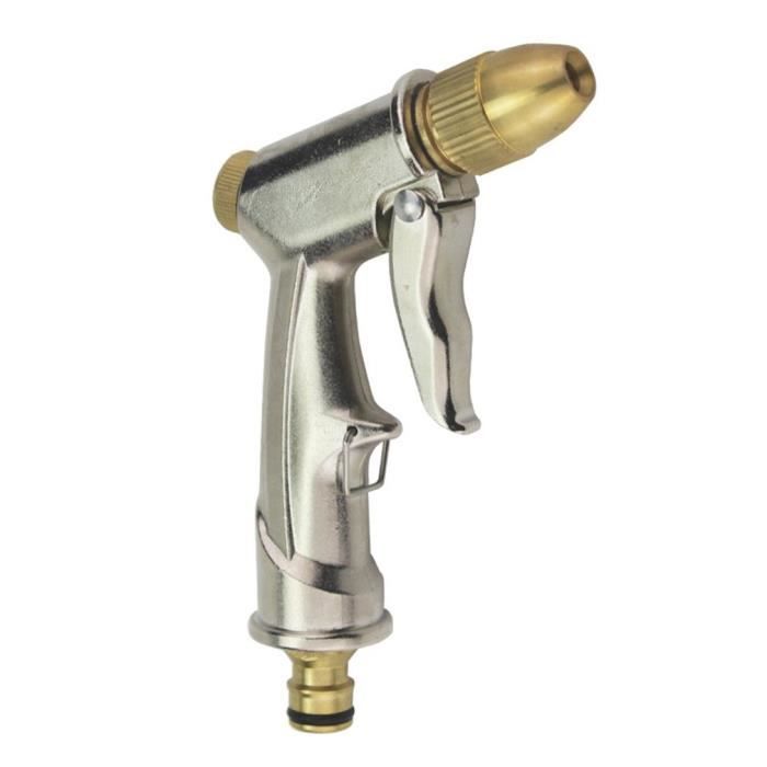 Buse De Tuyau D'arrosage Améliorée En Acier Inoxydable, Buse De Pulvérisation Réglable En Métal