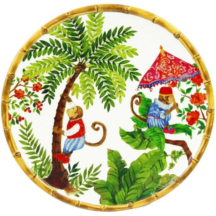 Grande Assiette Plate Mélamine Caraïbes 27 Cm – Bleu Mer & Poissons, Quasi-Incassable Les Jardins De La Comtesse