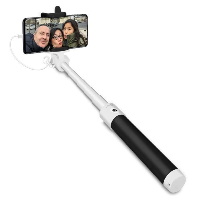 Perche selfie Filaire Connecteur USB-C Bouton déclencheur Extensible LinQ - Noir