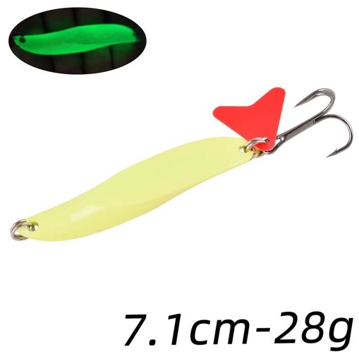 WYMAODAN Lot De 5 Leurres Métalliques Pêche – Cuillères Pailletées 7,7 Cm 30 G, Appâts Réfléchissants Anti-Rouille, Pour Truite, Brochet, Eau Douce Et Salée
