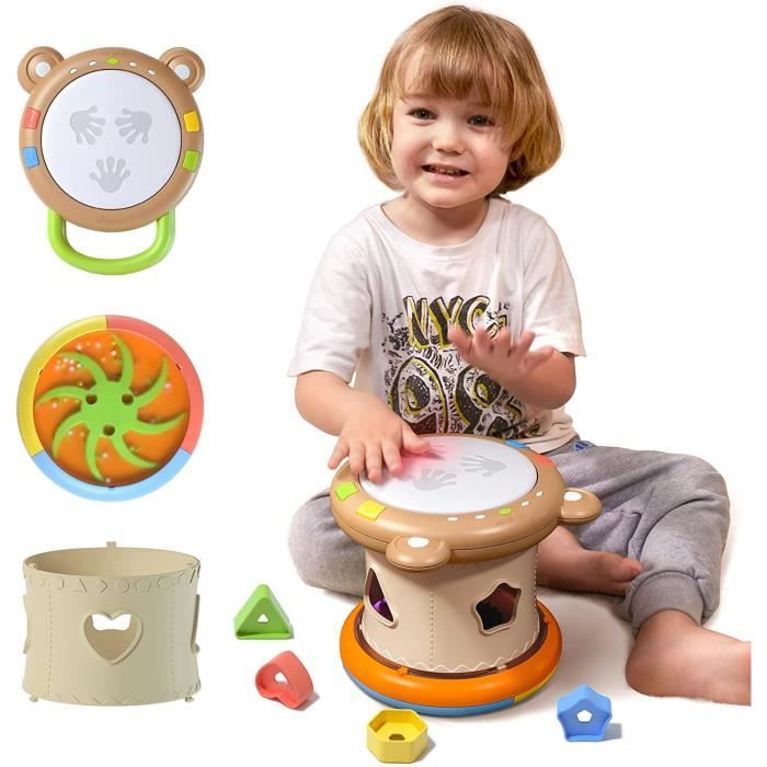 Hape E0333 Baby Drum tambour musical bébé interactif sons et