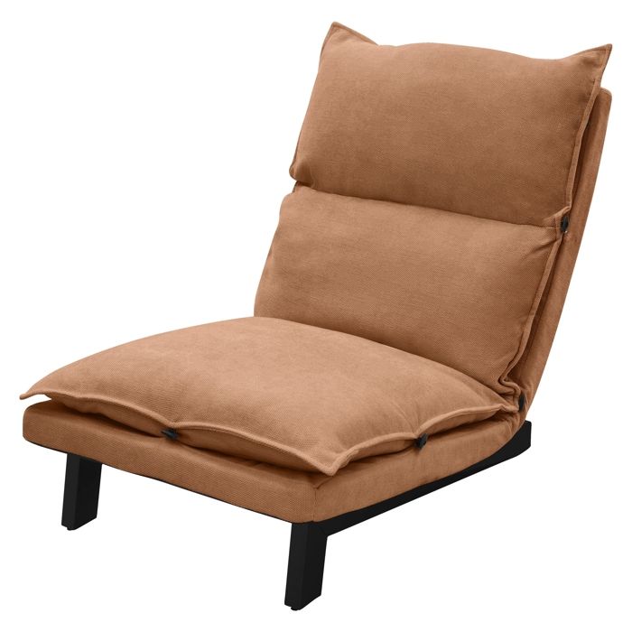 Chaise de sol ML-Design marron rembourré en polyester avec dossier inclinable en 5 positions Chaise de sol ML-Design marron rembourré en polyester avec dossier inclinable en 5 positions