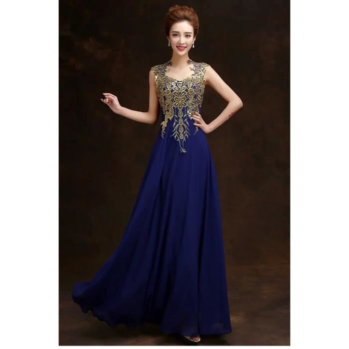 robe longue soiree bleu