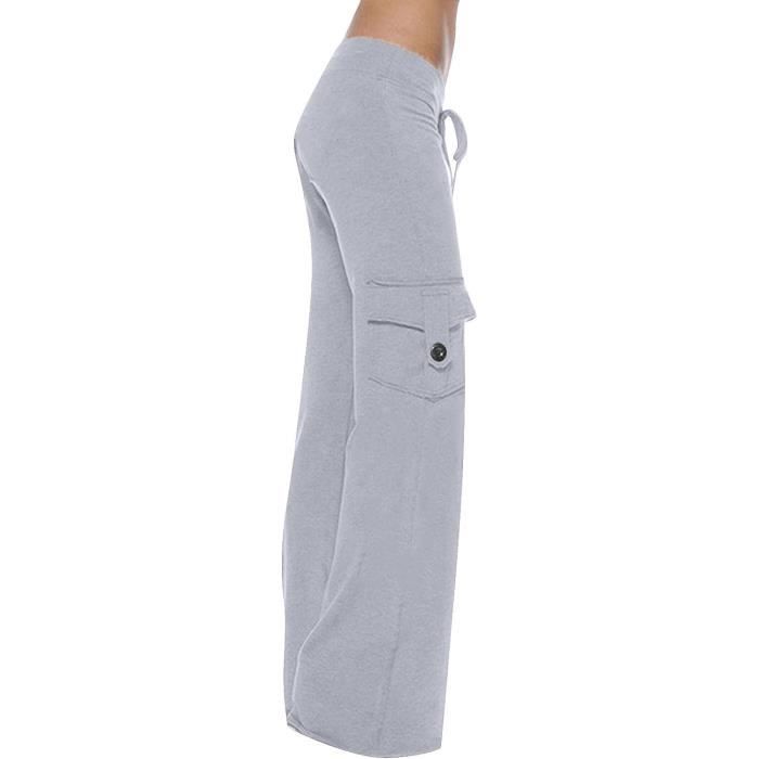 Pantalon Yoga Femme Taille Haute Bootcut - Léger Fluide Avec Poches - Fitness, Sport Et Daily Wear