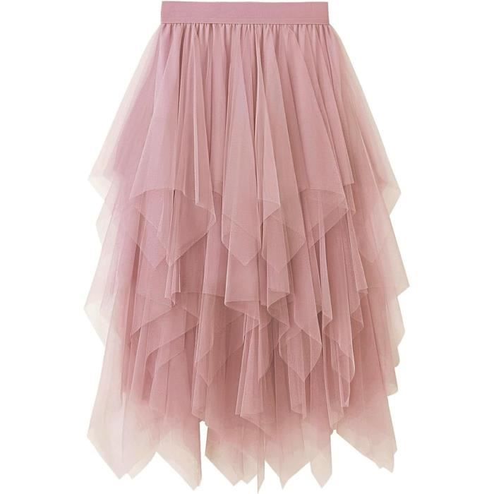 Jupes en tulle pour femmes Tutu de fe mi-long Jupe taille haute