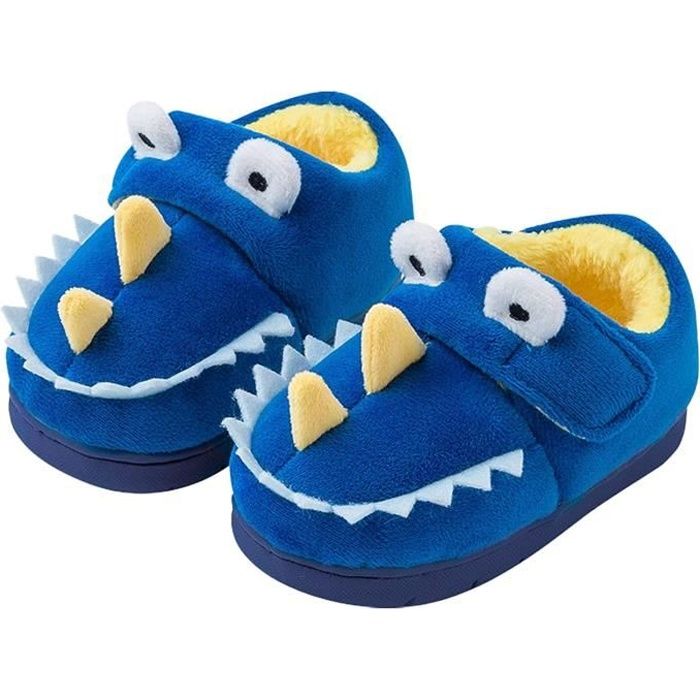 Chausson Enfant - Animaux Peluche Slippers - Dinosaure - Bleu - 1