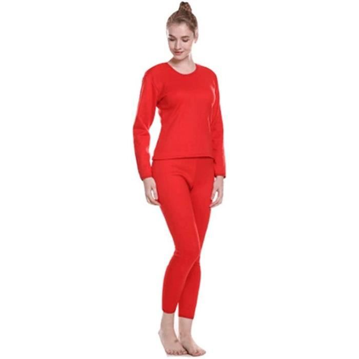 Sous-vêtements Thermiques Femme – Ensemble Chaleur Extrême Hiver – Chemise + Legging Thermique Élastique