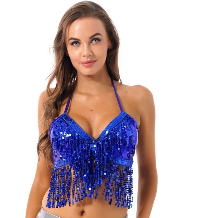 ZLTdream Soutien-gorge De Danse Orientale Avec écharpe Poitrine Et Franges Argente ZLTdream Soutien-gorge De Danse Orientale Avec écharpe Poitrine Et Franges Argente