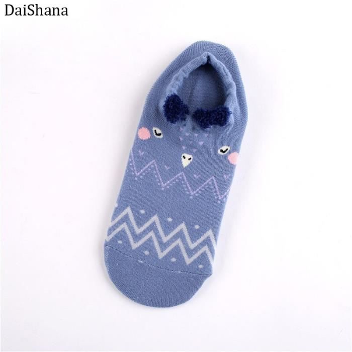 Chaussettes invisibles 6 paires en coton pour femme - Antidérapantes - Coupe basse
