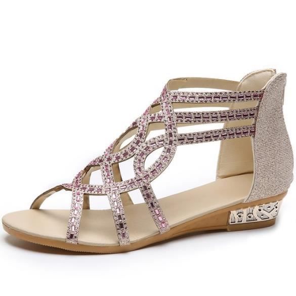 sandales compensées haut talon