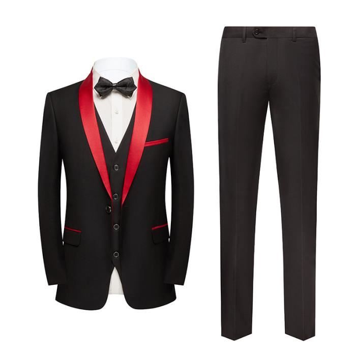 Costume Homme Slim 3 Pièces - Veste, Gilet Et Pantalon En Soie Mixte - Pour Mariage, Affaires Et Fêtes