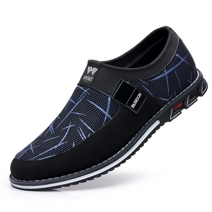 Mocassins Toile Homme Bigassets - Chaussures Glissement élastique Confortables Printemps été Automne | Taille 37 à 47 EU
