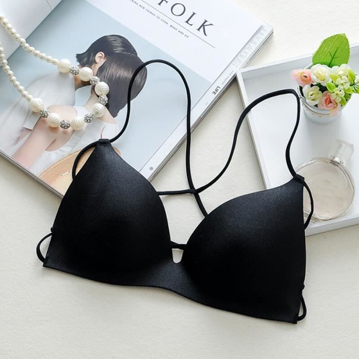 Soutien-gorge Push-up Sans Bretelles Pour Femme - Dos Haut, Bonnet Renforcé - Bande Anti-glisse Et Crochets Réglables